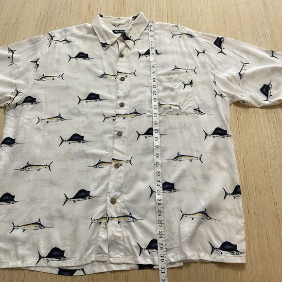 Vintage Puritan Button Down Short Sleeve Fish Camp Shirt Mens XL All Over Print - Picture 5 of 6